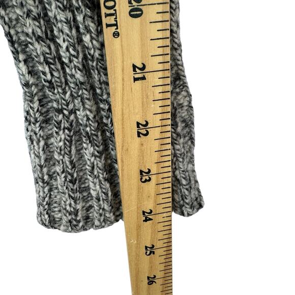 VTG Express Merino Wool Knit Turtle Neck Sweater Women M Green Cropped Pullover - Picture 5 of 12